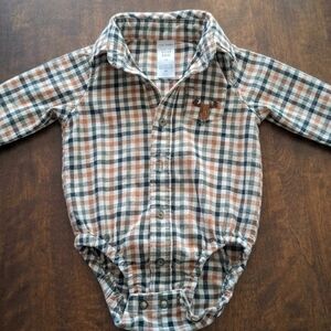 Carter's Multicolor Plaid Button Down Bodysuit